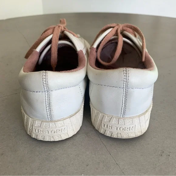 Tretorn Nylite Leather Pink and White Sneakers Retro Vintage Minimalist Casual 9 - Picture 3 of 6